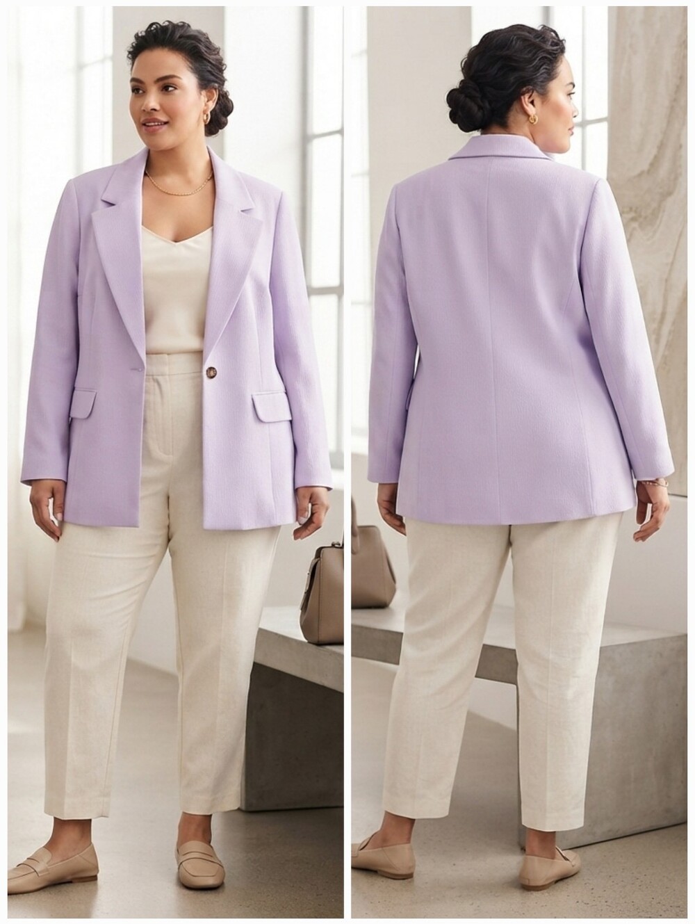 NWOT Eloquii Lavender Textured Single-Button Blazer Size 20 Contemporary
